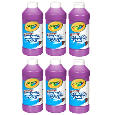 Crayola Washable Paint, Violet, 16 oz. Bottles, PK6 5420167040